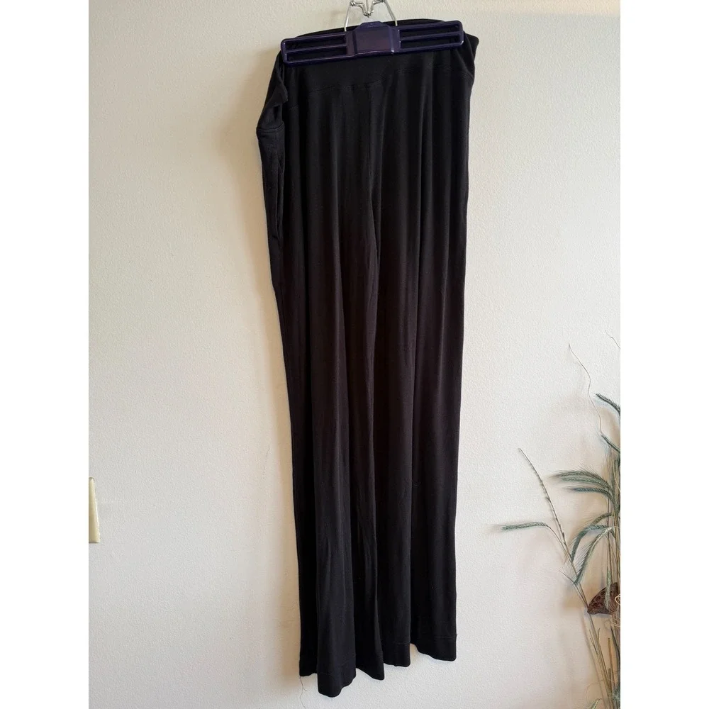Athleta Well Rested Rib Sleep Wide Leg Pant Black Ribbed Knit Pajama Mens‎ L